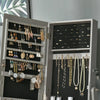 HOMCOM 60" Full-Length Mirror Jewelry Storage Armoire w/ Lockable Door & Key, White