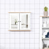 kleankin Wall Mounted Bathroom Medicine Cabinet with Double Mirrored Doors and Adjustable Interior Shelf, White