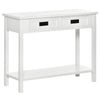HOMCOM Vintage Console Table with 2 Drawers and Cabinets, Retro Sofa Table for Entryway, Living Room and Bedroom, White