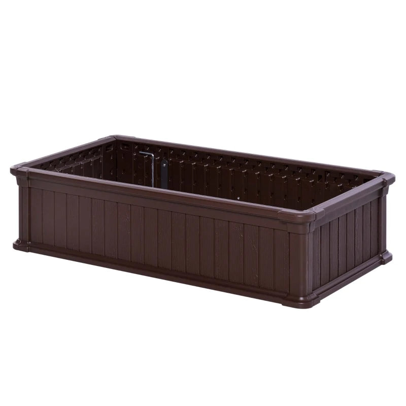 Outsunny 4' x 4' x 1' Garden Raised Bed w/ Strong Material, Planter Box for Vegetables, Flower, Great for Lawn, Yard - Brown