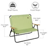 Outsunny Double Camping Chair for 2 Person,  Folding Loveseat with Cup Holder and Wood Armrests, for Beach Sports Travel, Green