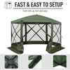 Outsunny 6-Sided Hexagon Pop Up Party Tent Gazebo with Mesh Netting Walls & Shaded Interior, 12' x 12', Flower