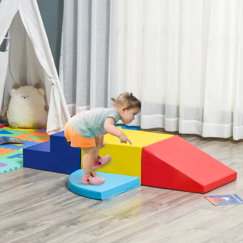 Soozier 5 Piece Climb and Crawl Activity Play Set Soft Secure Foam Playset for Toddler Preschooler Indoor Play Equipment Baby Learning Toys Multicolor