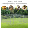 PawHut Outdoor Dog Kennels Galvanized Steel Fence with Secure Lock Mesh Sidewalls for Backyard 181"  x 181" x 71.75"