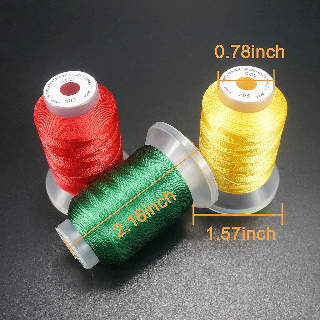 New brothread 40 Brother Colors Polyester Embroidery Machine Thread Kit 500M (550Y) Each Spool for Brother Babylock Janome Singer Pfaff Husqvarna Bernina Embroidery and Sewing Machines