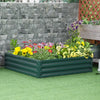 Outsunny 4' x 4' x 1' Galvanized Raised Garden Bed, Planter Raised Bed with Steel Frame for Vegetables, Flowers, Plants and Herbs, Green