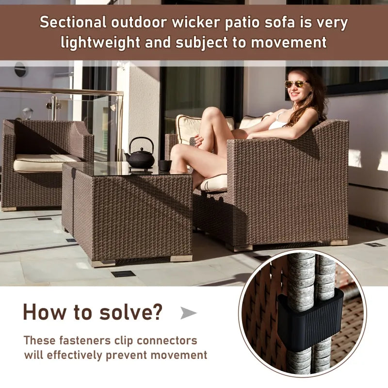 Outsunny Furniture Clips, Outdoor Sectional Couch Connectors