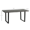 HOMCOM 63" Wavy-Edge Modern Dining Table for 6 People, Wooden Kitchen Table, Metal Legs, Rectangle Dinner Table, Gray