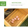 PawHut Wooden Outdoor Hen House Large Chicken Coop w/ Removable Tray, Nesting Box, Ramp