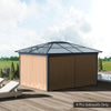 Outsunny 10' x 10' Universal Gazebo Sidewall Set with 4 Panel, 40 Hook/C-Ring Included for Pergolas & Cabanas, Brown