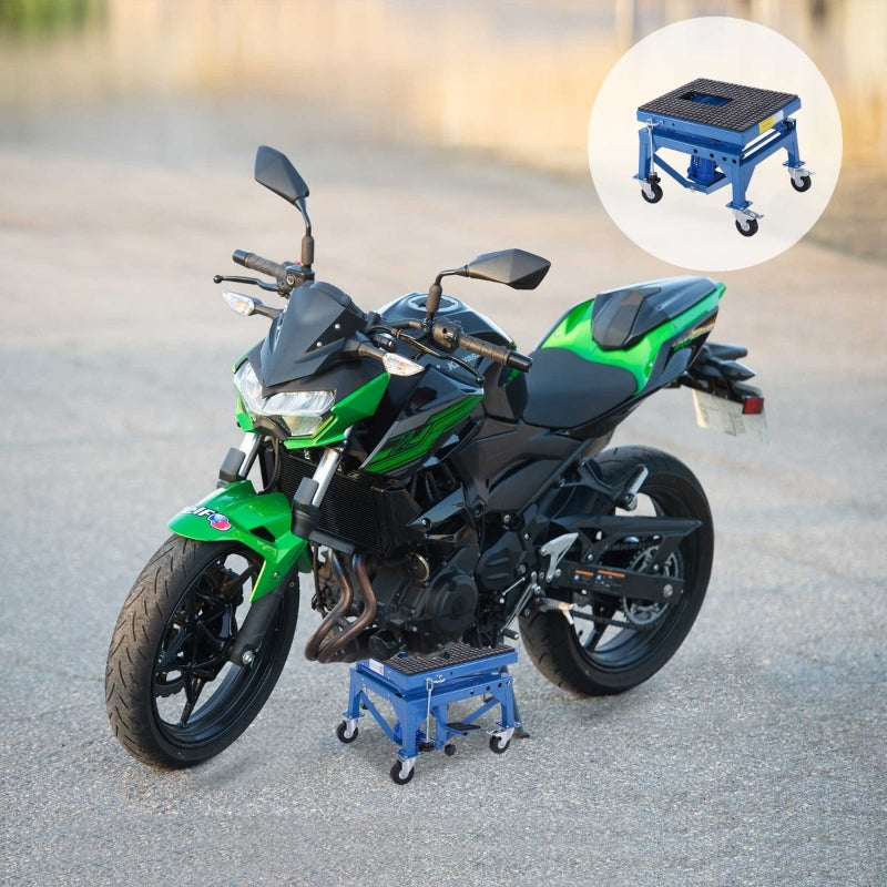 HOMCOM Portable Adjustable Steel Motorcycle Lift Stand / Bike Repair Rack
