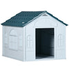 PawHut Plastic Dog House Outdoor & Indoor Easy to Clean, Weather Resistant Dog House for Medium and Small Dogs, Blue
