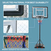 Soozier Basketball Hoop Outdoor, Portable Basketball Goal, 5.5FT-7.5FT Height Adjustable with 33'' Backboard and Wheels for Kids Junior Adults Use