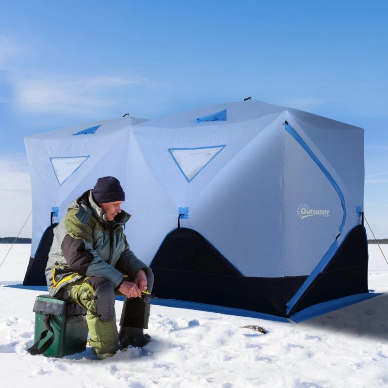 Outsunny 2 Person Insulated Ice Fishing Shelter Pop-Up Portable