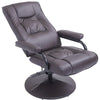 HOMCOM Ergonomic Faux Leather Lounge Armchair Recliner And Ottoman Set - Brown