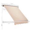 Outsunny 6' Drop Arm Manual Retractable Sun Shade Patio Window Awning - Cream