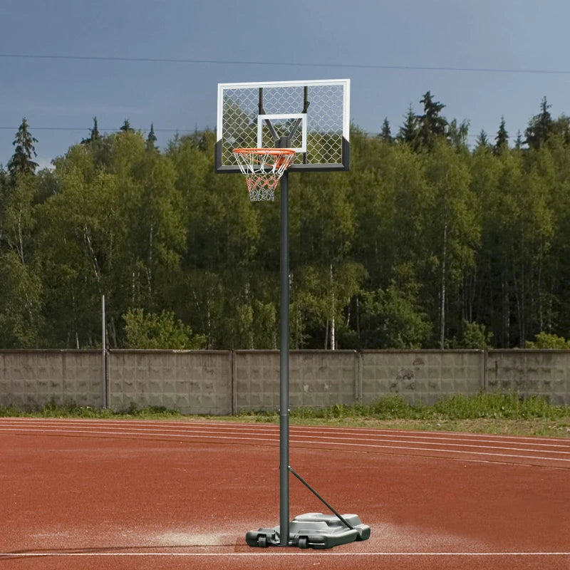 Soozier Portable Basketball Hoop System Stand with 29in Backboard, Wheels, Height Adjustable 6.3FT-8.2FT for Indoor Outdoor Use