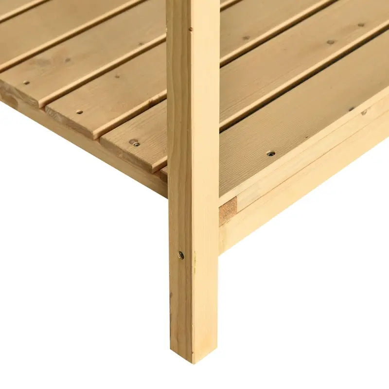 Outsunny Raised Garden Bed, 48" x 22" x 30", Elevated Wooden Planter Box with Draining Holes for Vegetables, Herb and Flowers Backyard, Patio, Balcony Use, Natural