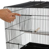 PawHut 51" Metal Indoor Bird Cage Starter Kit with Detachable Rolling Stand, Storage Basket, and Accessories - Black