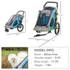ShopEZ USA Pet Stroller Foldable with Mesh Windows Brakes and Cup Holder for Small Dogs-3
