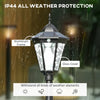 Outsunny 76.5" Solar Lamp Post Light, Outdoor All Weather Protection for Backyard, Black