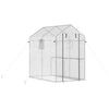 Outsunny 47.25" x 73.25" x 74.25" Walk-in Greenhouse, Outdoor Portable Plant Growing Hot House with Roll-up Door & 4 Shelves for Flowers, Herbs & Vegetables, White