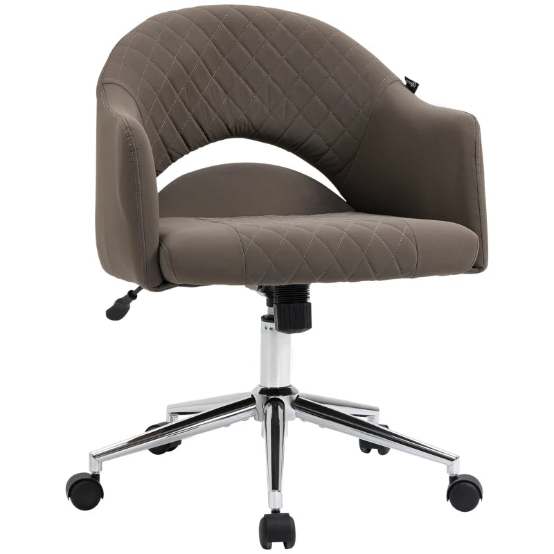 Vinsetto Mid Back Home Office Chair, Computer Desk Chair with Adjustable Height and Padded Seat, Brown