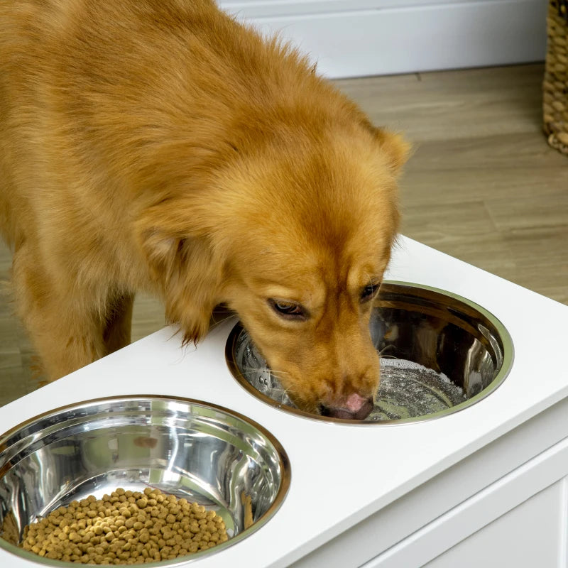 PawHut Elevated Dog Bowls for Large Dogs, Raised Pet Feeding Station