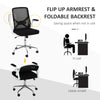 Vinsetto Mid-Back Mesh Home Office Chair, Ergonomic Computer Task Chair with Lumbar Back Support, Adjustable Height, and Flip-Up Arms, Black