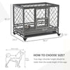 PawHut Dog Crate End Table with Triple Doors, Wooden Dog Crate Furniture Indoor Use, Puppy Crate with and Steel Tubes, for Small Dogs, White