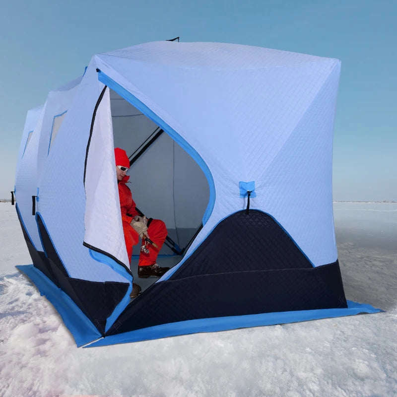 Outsunny Portable 8-Person Pop-up Ice Shelter Insulated Ice