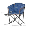 Outsunny Fully Padded Director Chair, Folding Camping Chair with Thick Padded, Side Table and Heavy Duty Frame for Camping, Picnic, Beach, Hiking, Travel, Blue