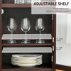 HOMCOM Wine Cabinet with 4 Bottle Wine Rack, Open Shelf, Acrylic Door Cabinet with Adjustable Shelf, Espresso