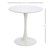 HOMCOM  Modern 27.5" Round Cocktail Table with a Stable Metal Base for Living Room, Porch, Parties - White