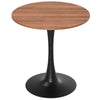 HOMCOM Modern Round Dining Table with Spacious Tabletop and Metal Base for Kitchen or Dining Room, Natural Wood