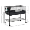 PawHut Small Animal Cage Rolling Hutch w/ Detachable Stand Storage Shelf 39.25" L x 21.75" W x 36.5" H