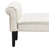 HOMCOM 52" Linen Upholstered Accent Ottoman Bench With Armrests, Cream White