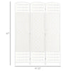 HOMCOM 3 Panel Folding Room Divider, Portable Privacy Screen Wave Fiber Room Partition for Home Office White