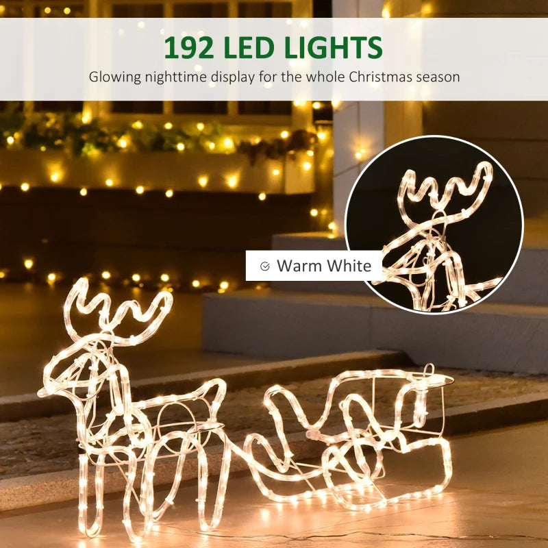 Outsunny Christmas LED Rope Light Christmas Tree Outdoor Decoration, Green
