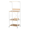 HOMCOM Rolling Dorm Kitchen Cart w/Shelving, 2 Lockable Wheels, and Side Wire Grids