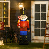 HOMCOM 6ft Christmas Inflatable Nutcracker Toy Soldier with Candy Cane, Outdoor Blow-Up Yard Decoration with LED Lights Display