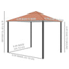Outsunny 10' x 10' Patio Gazebo, Outdoor Gazebo Canopy Shelter with Double Vented Roof, Netting and Curtains, for Garden, Lawn, Backyard and Deck, Brown