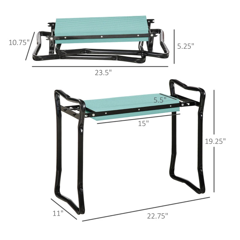 Outsunny Padded Folding Garden Kneeler Bench with Handles