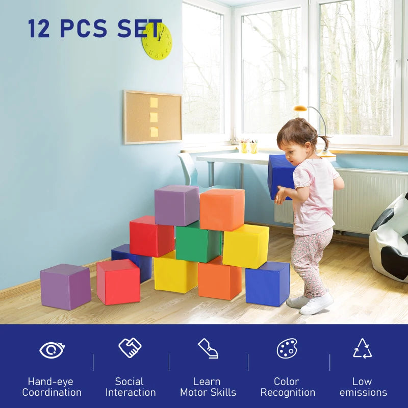 Soozier 2-Piece Climb & Crawl Activity Play Foam Building Blocks for Toddlers with a Soft High-Density Foam Material