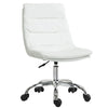 Vinsetto PU Leather Armless Task Chair with Adjustable Height and Chrome Base, White