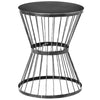 Outsuny 12.5" Outdoor Side Table for Garden, Patio, Small Modern Outside Metal End Table, Glossy, Black