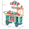 Qaba Kids Kitchen Food Stand with Play Food, Cashier Register, Accessories Ages 3-6