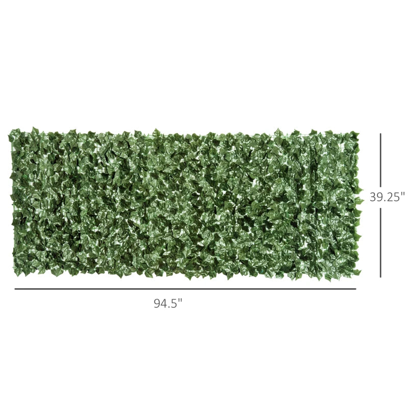 Outsunny 12 Piece Artificial Boxwood Privacy Fence Screen, 20" x 20" Faux Hedge Greenery Wall Backdrop Decoration, Indoor Outdoor Garden Decor, Green