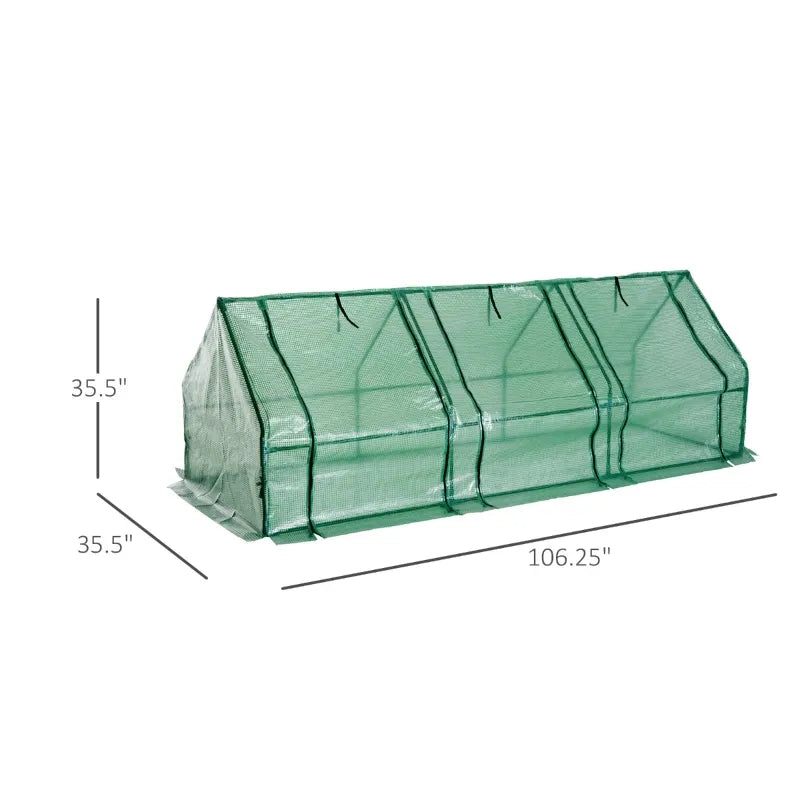Outsunny 5.9’ L x 3.0’ W x 3.0’ H Portable Mini Greenhouse - 2 Large Zipper Doors Garden Planter