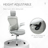Vinsetto High Back Office Chair, Swivel Task Chair with Lumbar Back Support, Breathable Mesh, and Adjustable Height, Headrest, Grey